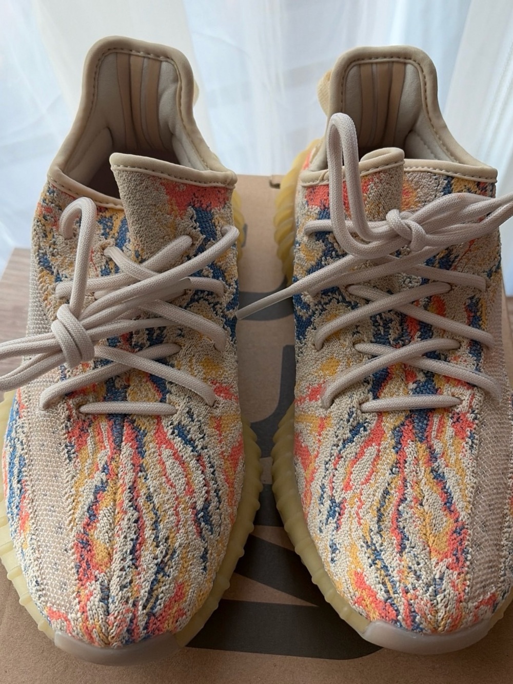 adidas Women’s Multicolor Knit Sneakers in Beige, Blue, Yellow, Red